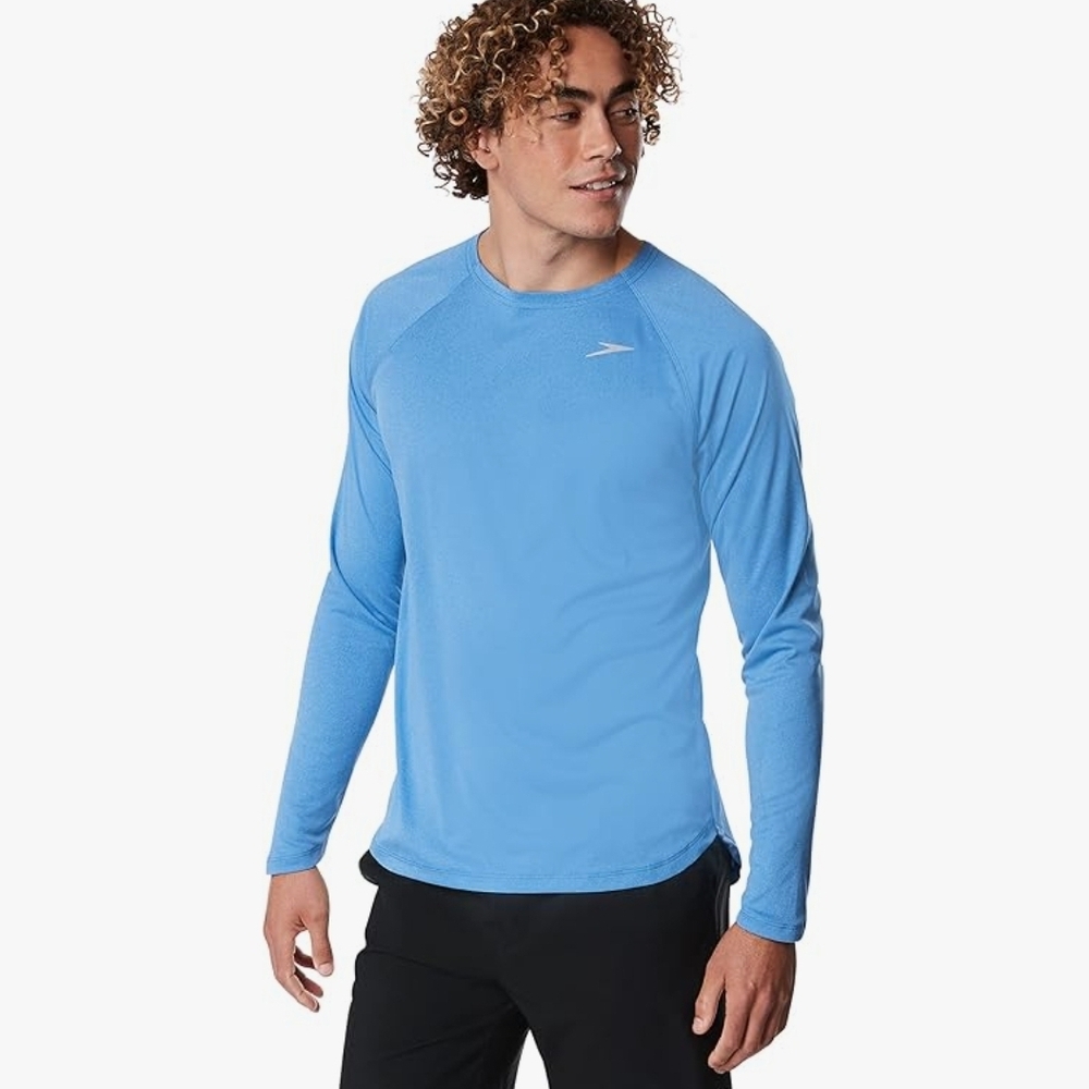 Speedo Men's Uv Swim Shirt Long Sleeve Fitness Rashguard NEW size small